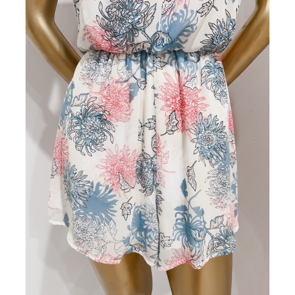 LUSH Women's Multicolor Floral Print Sleeveless Halter Romper Size S - Picture 4 of 8